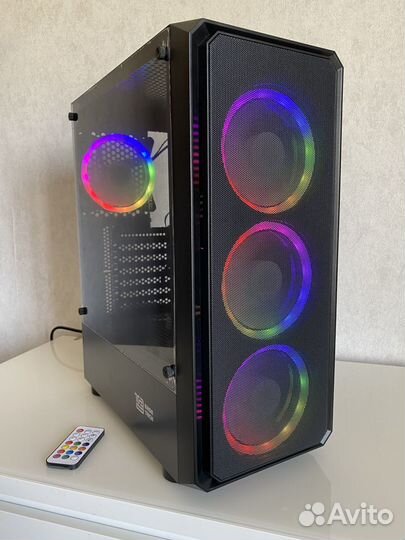 Корпус для пк BaseTech + 4 argb кулера
