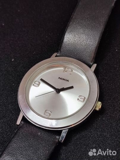 Часы nokia кварц с кожаным ремешком