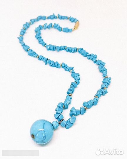 Винтаж бусы натуральный камень говлит