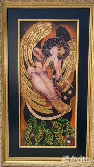 Картина вышивка бисером по шелку