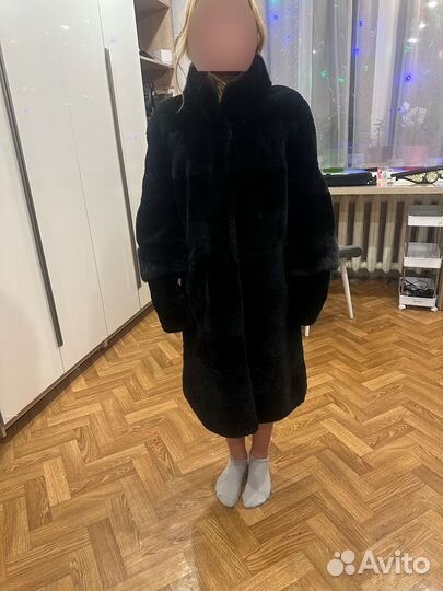 Шуба мутоновая с норкой