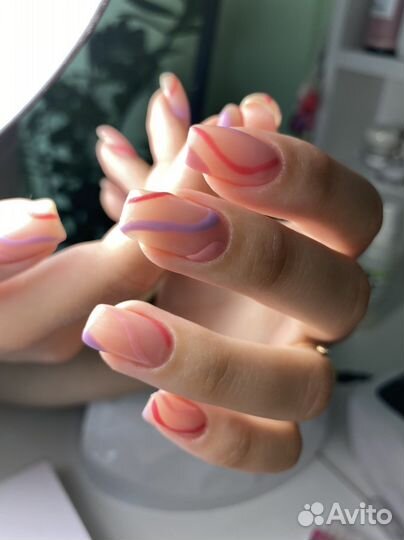 Маникюр гель лак наращивание