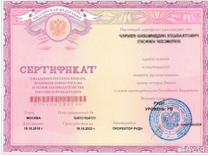 Экзамен для ВНЖ, РВП, Гражданства