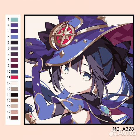 Картина по номерам с героями Genshin Impact