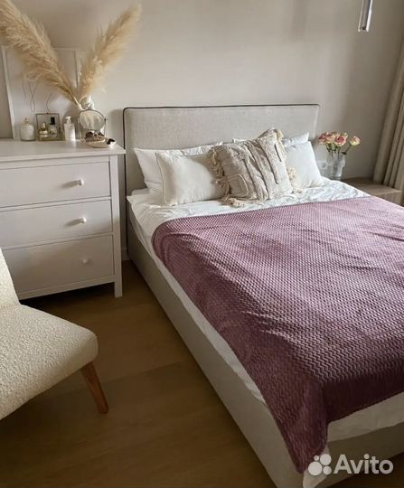 Плед розовый, пыльная роза 150х200