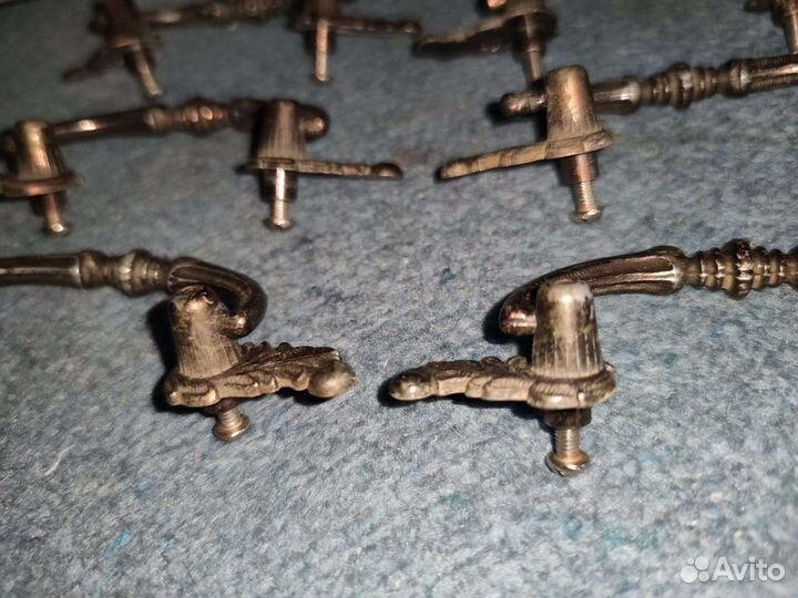 Ручка скоба 6 шт с креплениями винтаж бронза