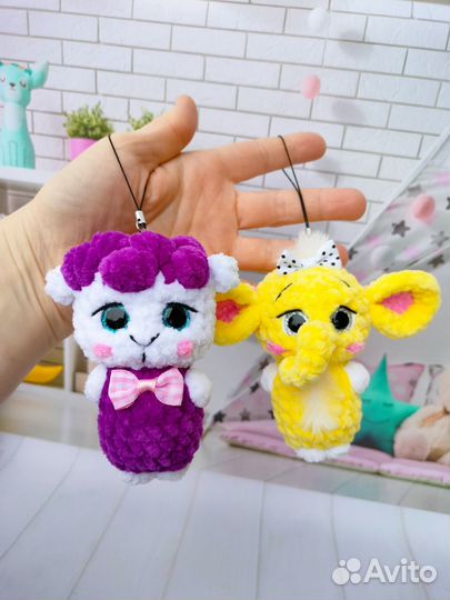 Вязаные игрушки брелки