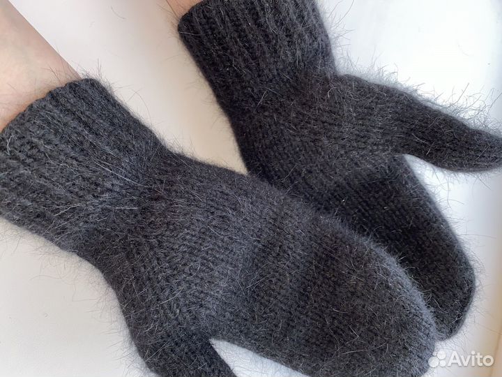 Варежки из пуха норки ручная работа