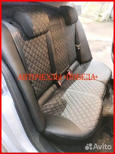 Чехлы Skoda Octavia A5 из экокожи чёрные Ромб