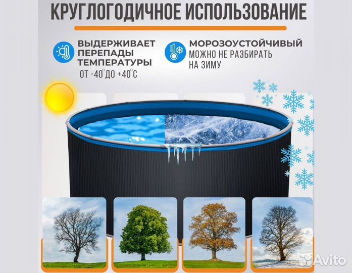 Каркасный бассейн 244 на 125