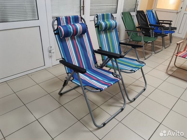 Кресло шезлонг туристическое с подголовником