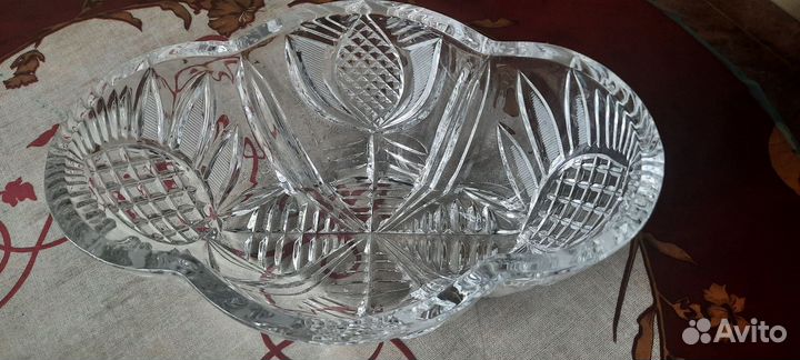 Хрустальная ваза салатник фруктовница времен СССР