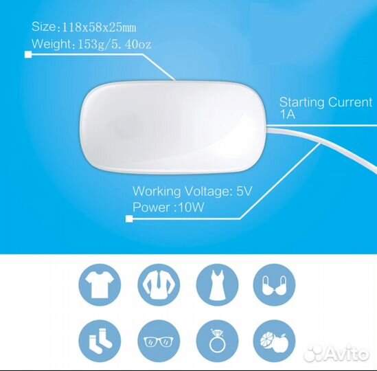 Портативный очиститель: фрукты, овощи, стирка, сте