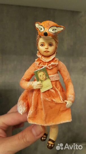 Ватная ёлочная игрушка Девочка СССР 