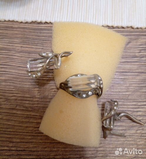 Серебряные украшения.горный хрусталь