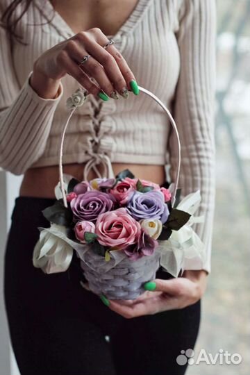 Мыльные розы в коробке