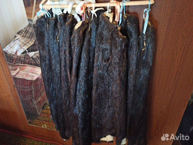 Шкурки нутрии черной натуральной выделанные