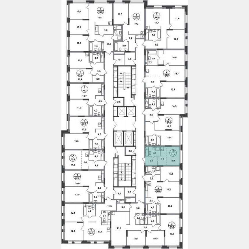 Квартира-студия, 21,6 м², 13/20 эт.