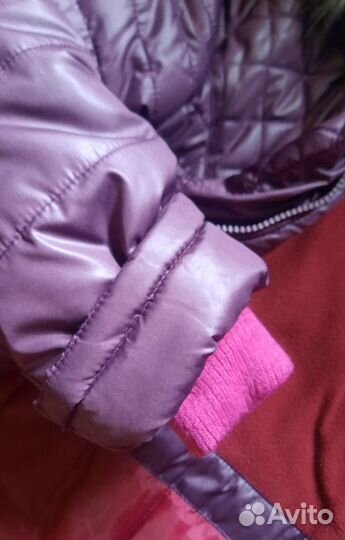 Зимнее пальто с флисом для девочки 140-146