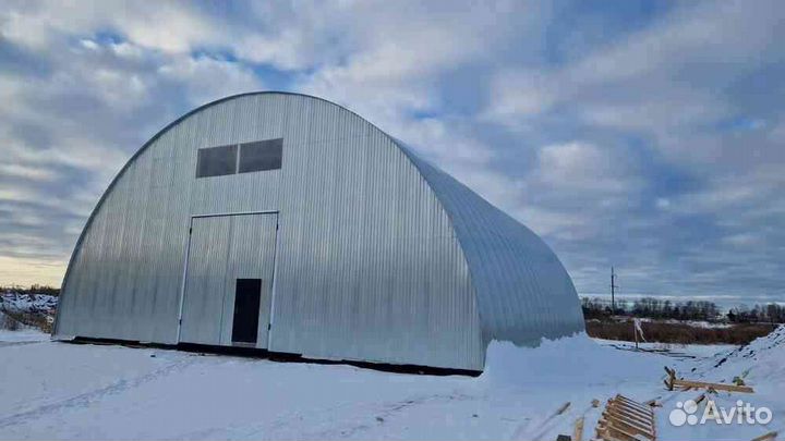 Каркасный ангар / Арочный ангар (10м x 5м x 45м)