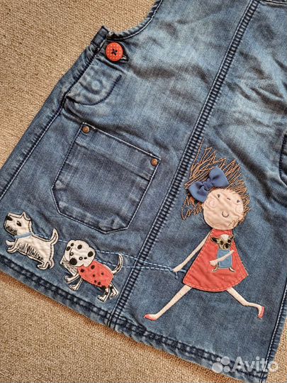 Джинсовый сарафан, рубашка и шорты Next