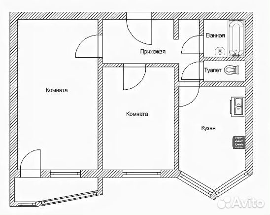 2-комнатная квартира в аренду, Москва, Ботаническая ул. 17к1 — 99 000 ₽/мес