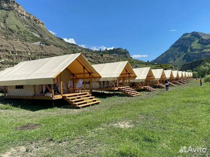 Шатры для глэмпинга, сафари тент, палатки