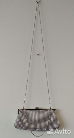 Клатч женский вечерний серебристый