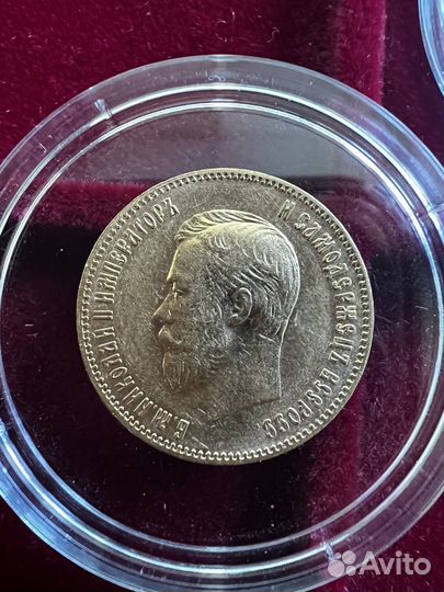 Золото 10 рублeй 1902 года