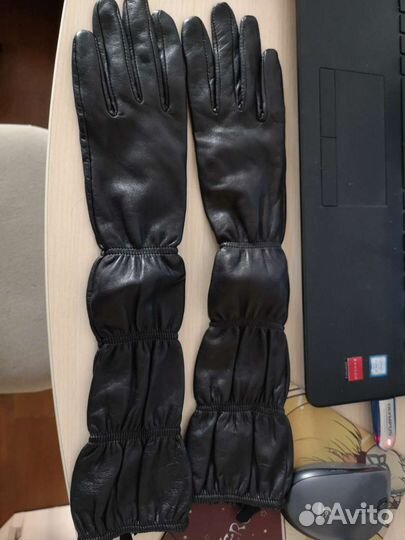 Перчатки кожаные длинные