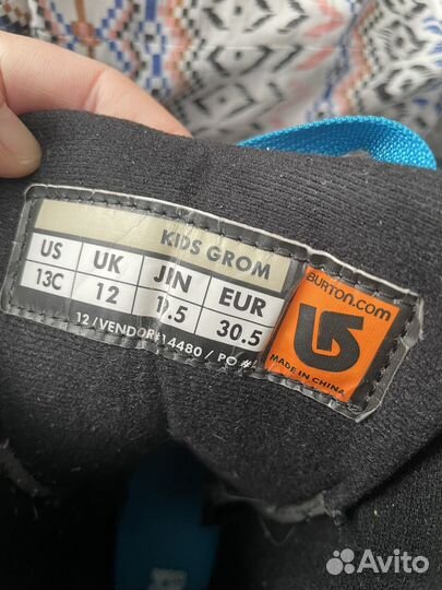 Сноубордические ботинки burton детские