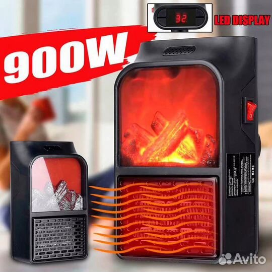 Мини обогреватель с имитацией камина