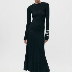 Платье макси плиссированное Zara S чёрное