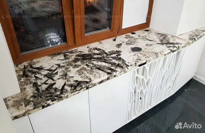 Подоконники из камня(гранит мрамор кварц акрил)