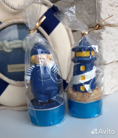 Декоративные свечи в морском стиле 2 шт