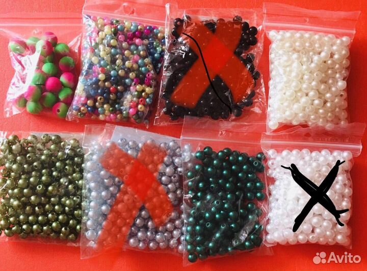 Бусины, полубусины, стразы, пайетки
