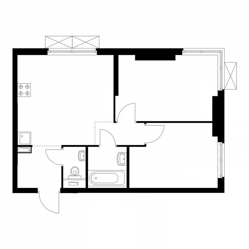 2-к. квартира, 49,1 м², 30/33 эт.