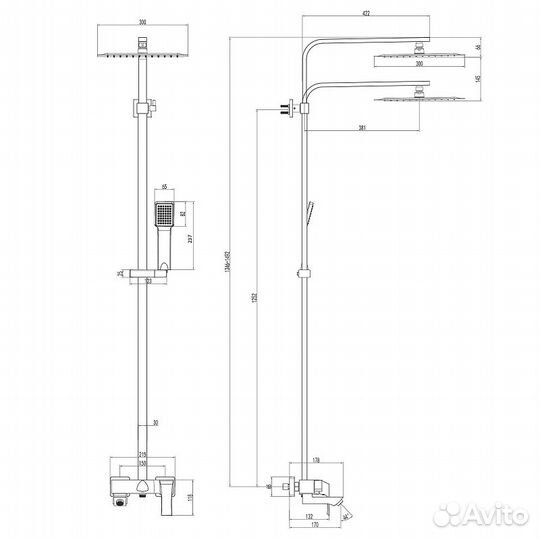 Душевая система Lemark Unit LM4562C Хром