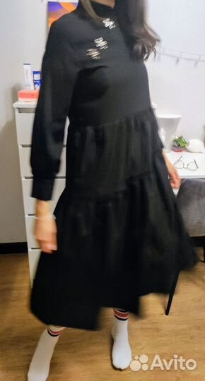 Чёрное платье в азиатском стиле