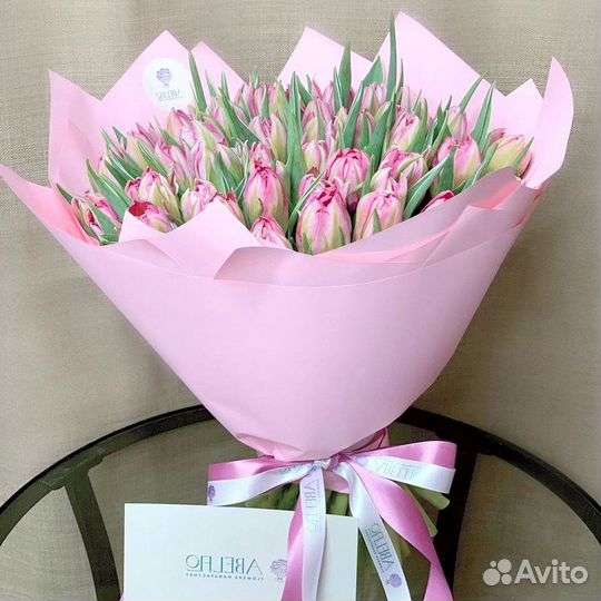 Букет из 31 пионовидного тюльпана, доставка цветов