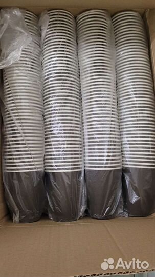 Бумажные стаканы 350 мл с крышкой