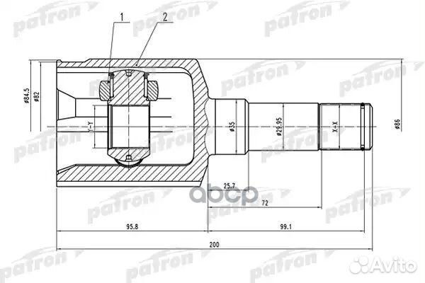 Шрус внутр.лев.27x35x34 opel antara 06- PCV150