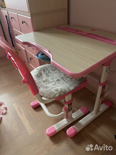 Растущая парта и стул бу