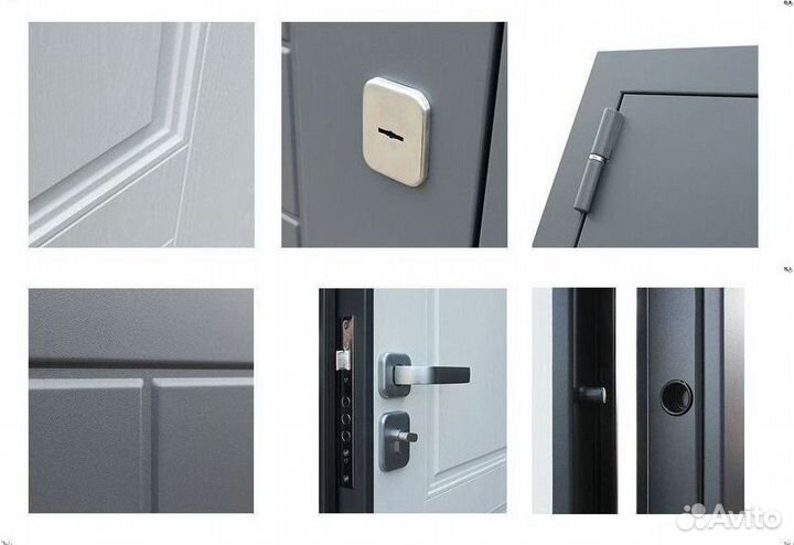 Дверь входная серая металлическая