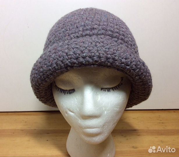 Красивая авторская вязаная шляпка, 54-57, арт 170