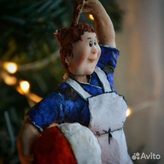 Елочная игрушка из ваты