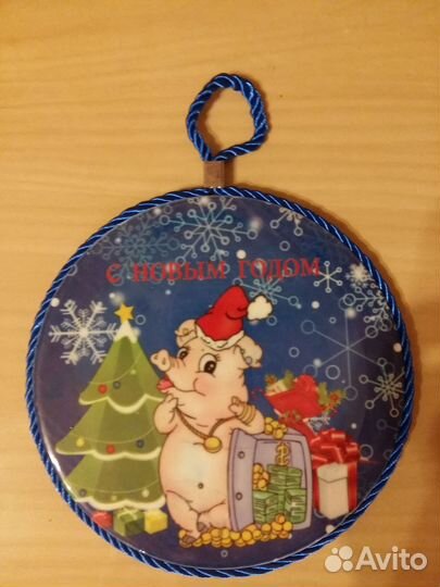 Подставка под горячее керамика С новым годом