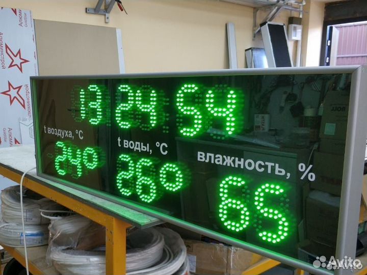 Часы с термометром светодиодные