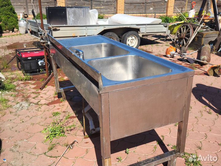 Мойка из нержавейки двойная бу и стол