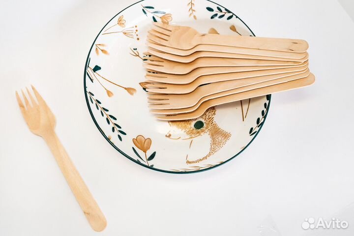 Одноразовые вилки деревянные
